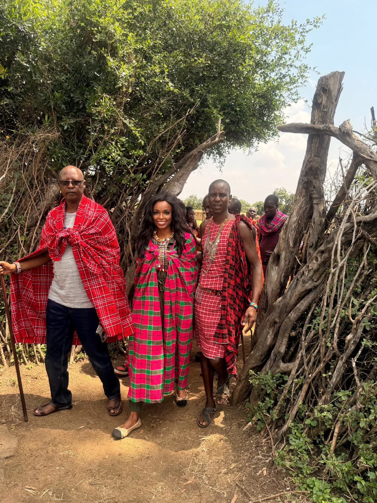 Nashipai Mara founder Nancy Hauschild with Maasai community leaders in Narok County